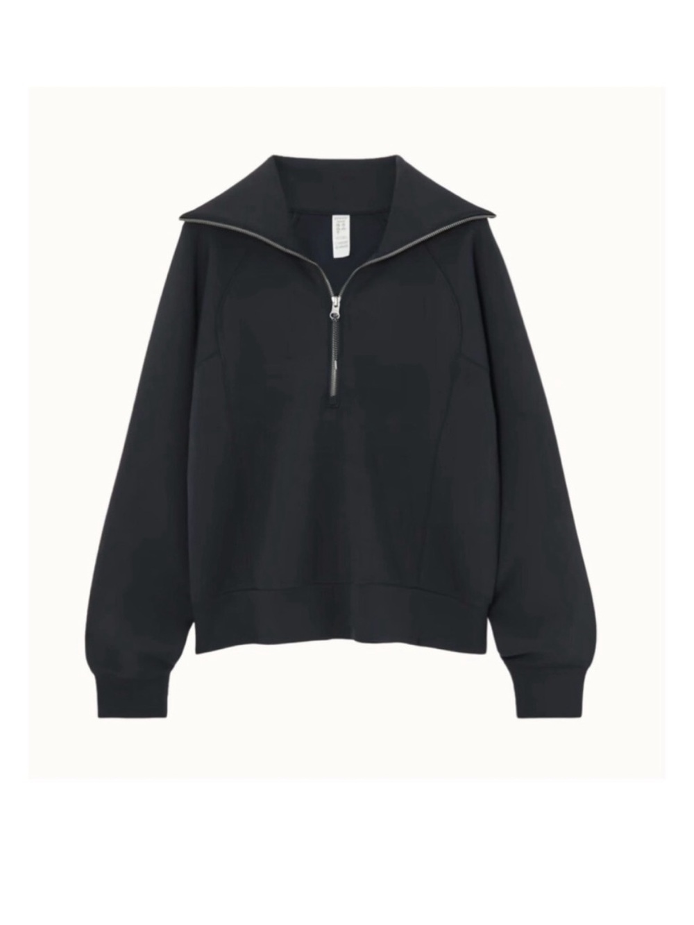 SPANX Women’s Air Essentials Black Half-Zip Collar Pullover Medium